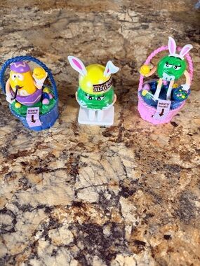 M&M'S Green Characters with Pink and Blue Easter Baskets Candy Bank